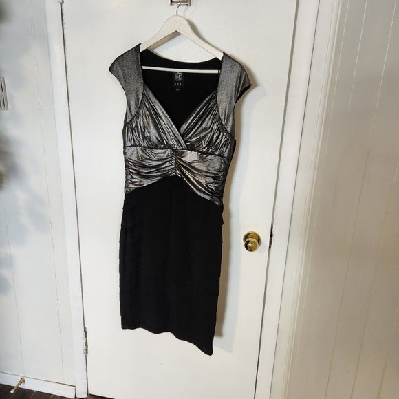 PEWTER AND BLACK COCKTAIL DRESS - Picture 7 of 7